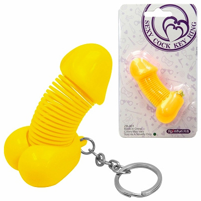 セクシーコックキーホルダー (イエロー)(ジョークグッズ)