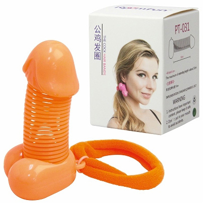 セクシーコックヘアバンド (オレンジ)(ジョークグッズ)