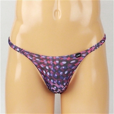 メンズ バブル柄2wayノーシームTバック (パープル) Mサイズ(ランジェリー)