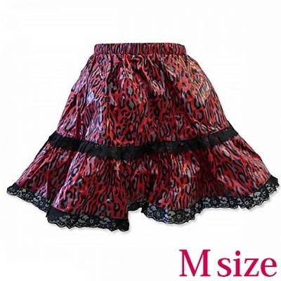 コーティングオーバースカート 豹柄 レッド Mサイズ(コスプレ衣装)