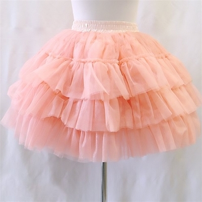 ゴージャス3段チュールパニエ単品 グレイッシュピンク フリーサイズ(コスプレ衣装)