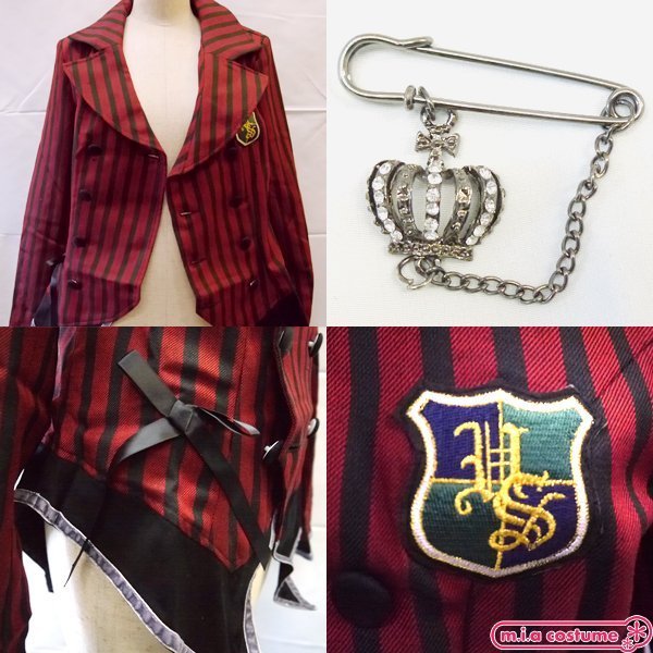 マッケンジー ワッペン付きストライプジャケット レッド Mサイズ