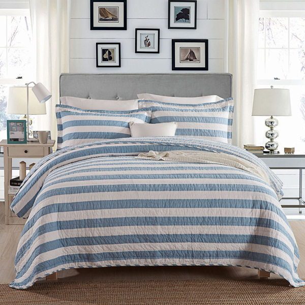 寝具 ボーダー柄デザイン枕カバー付き 3点セット