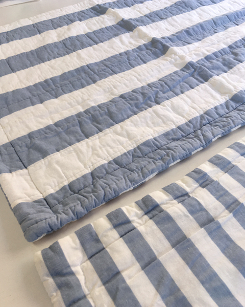 寝具 ボーダー柄デザイン枕カバー付き 3点セット