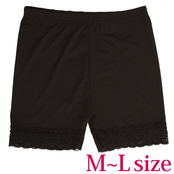 【240円★数量限定】一分丈スパッツレース付き M−L<お一人様1点限り>