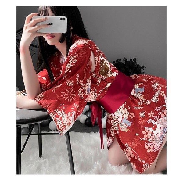 花魁ミニスカート着物