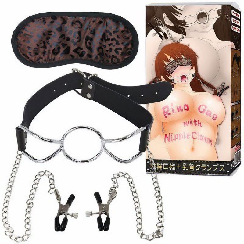 鉄輪口枷＋乳首クランプス