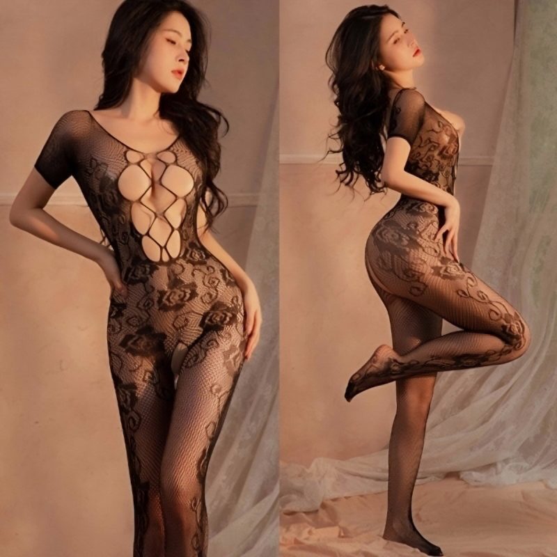 オープンチェスト　穴あきボディストッキング