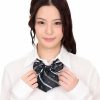 きゅん可愛スクールリボン　紋章ピンク＆ブルーストライプ